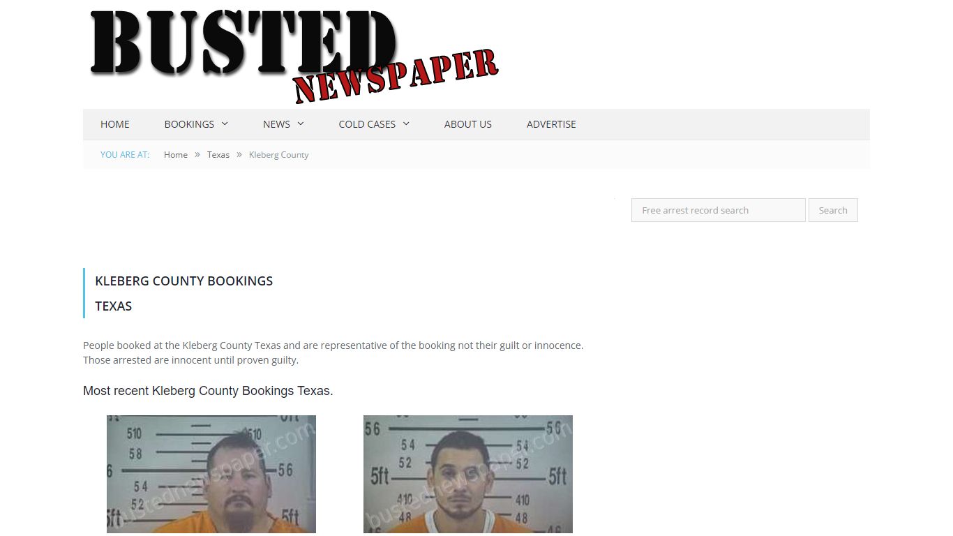 Kleberg County, TX Mugshots - BUSTEDNEWSPAPER.COM